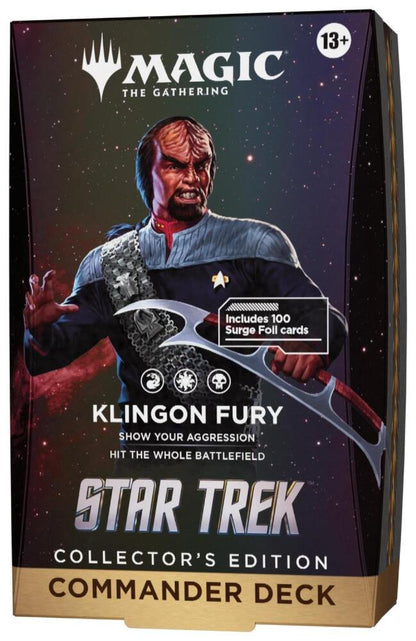 Magic: The Gathering | Star Trek Commander Deck – Klingon Fury Collector’s Edition | 100-Card Ready-to-Play Deck with Surge Foil Cards, Tokens, Deck Box & Strategy Insert (PREORDER - Release Date November 13, 2026)