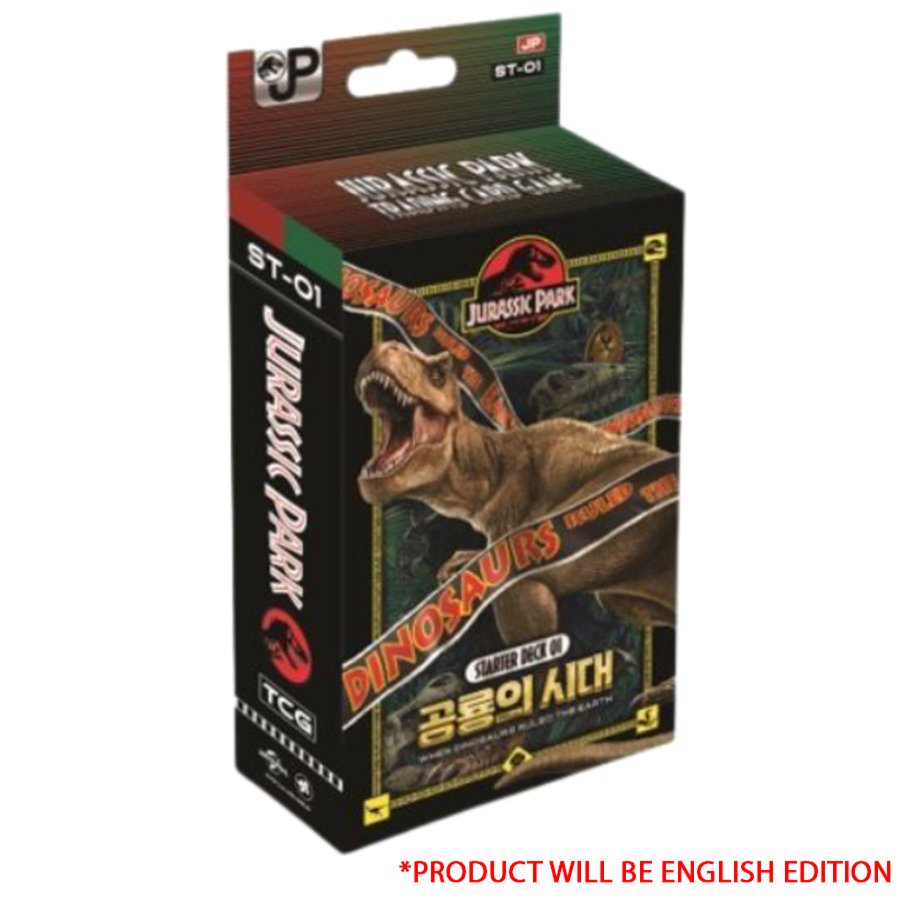 Jurassic Park TCG Starter Deck 01: When Dinosaurs Ruled the Earth ST-01, Dinosaur Trading Card Game Starter Deck with Dinosaur, Event, Character & Area Cards, Playmat & Rulebook (PREORDER - Release Date October 11, 2026)