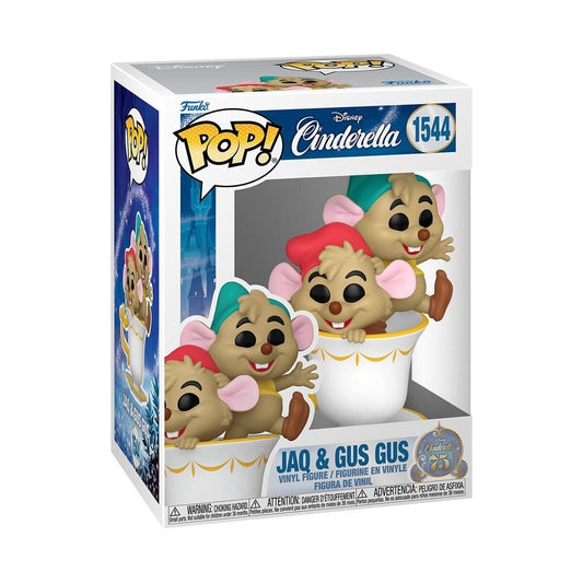 Jaq and Gus Gus in Teacup Funko Pop! Disney Cinderella 75th Anniversary - Approx. 4 1/2" Collectible Vinyl Figure #1544 with Display Box Protector Case