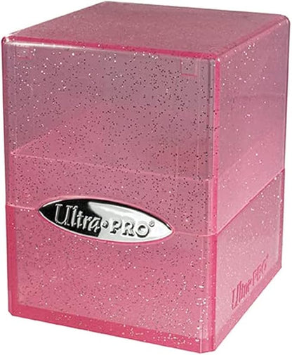Ultra Pro Satin Cube Deck Box Glitter Pink – 100+ Card Storage for Pokemon TCG and MTG