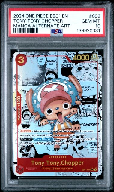 One Piece Chopper Manga EB01 PSA 10 0331 Gem Mint Trading Card