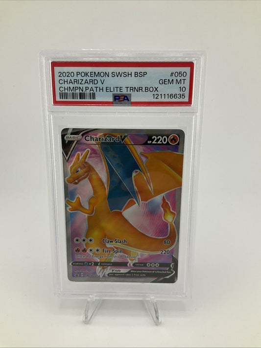 2020 Pokémon Champions Path ETB Promo Charizard V SWSH050 PSA Gem Mint 10