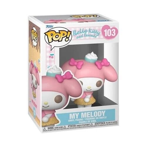 Funko Pop! Hello Kitty and Friend Wave 7 - Set of 5 (My Melody (Ice Cream) #103, Tuxedosam (Ice Cream) #102, Kuromi (Ice Cream) #101, Cinnamoroll (Ice Cream) #100, and Hello Kitty (Ice Cream) #99) Collectible Vinyl Figures