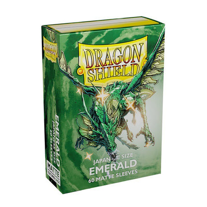 Dragon Shield Japanese Matte Emerald Sleeves, 60 Count, Japanese Size Trading Card Game Sleeves for Yu-Gi-Oh! and Cardfight!! Vanguard