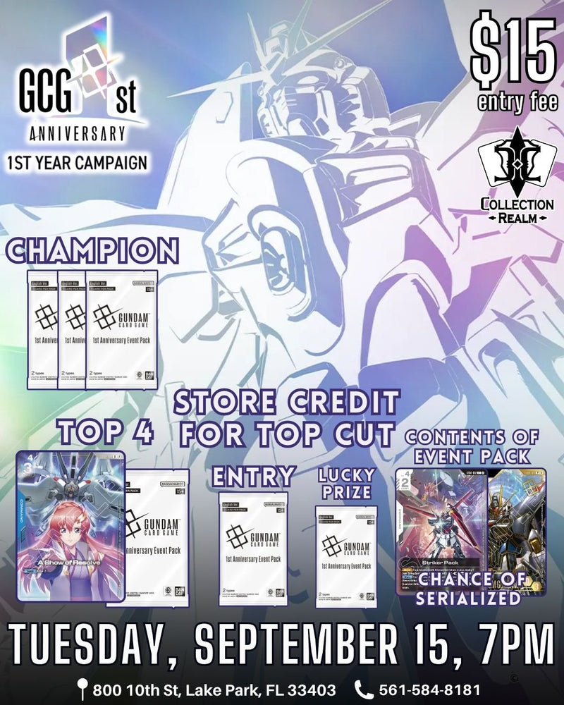 Gundam TCG Tournament – September 15, 2026 (Tuesday 7:00 PM)