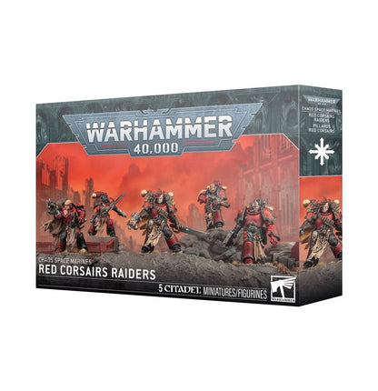 Warhammer 40,000 Red Corsairs Raiders Miniatures Set – 5 Customizable Chaos Space Marines with Transfer Sheet, Plastic Model Kit for Warhammer 40K