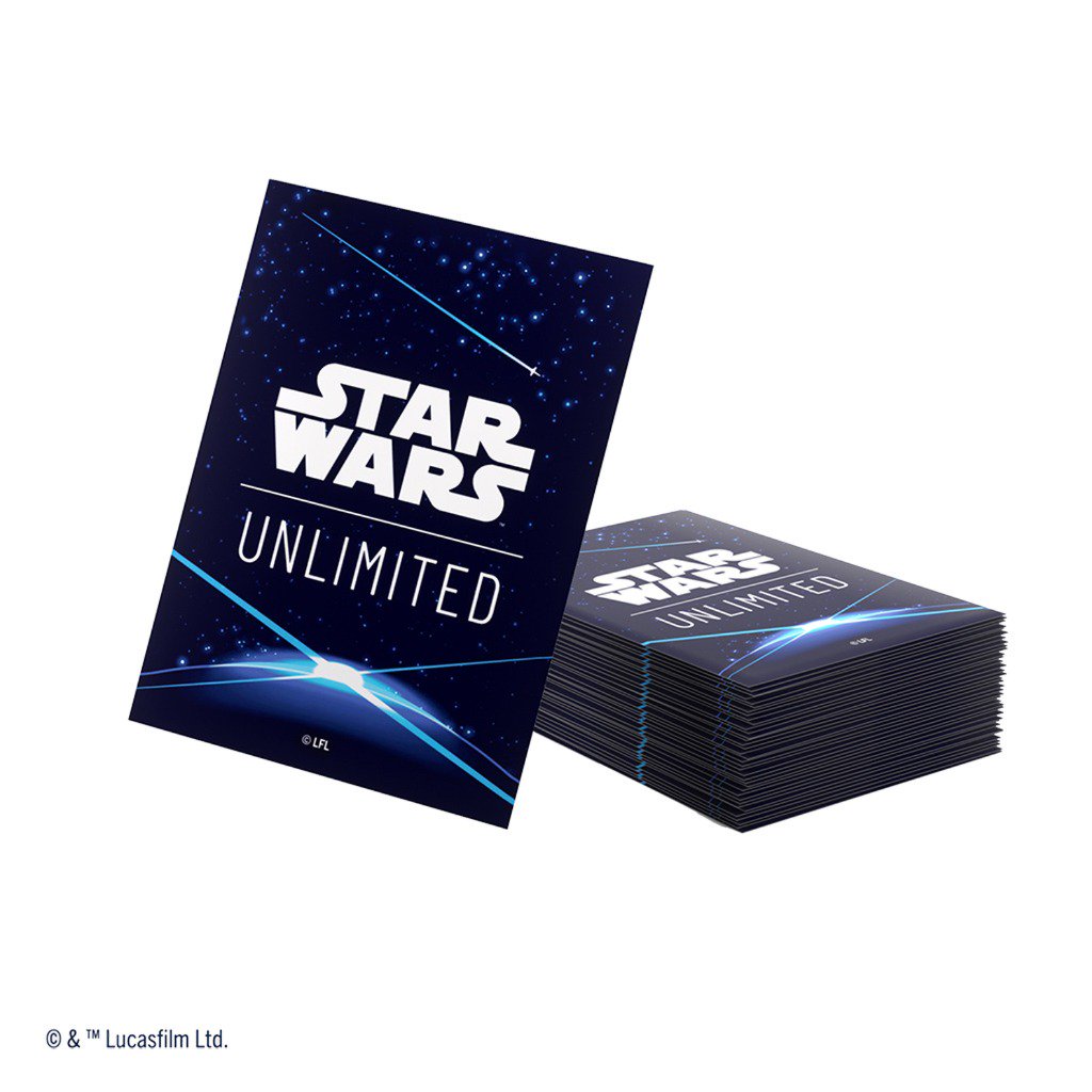 Star Wars: Unlimited Art Sleeves Cardback Blue, 60 Matte Card Sleeves with 1 Clear Leader Sleeve, Standard Size Trading Card Sleeves for TCG & LCG Games