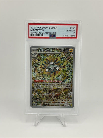 Pokemon TCG Surging Sparks ETB Promo Magneton 159 - PSA 10