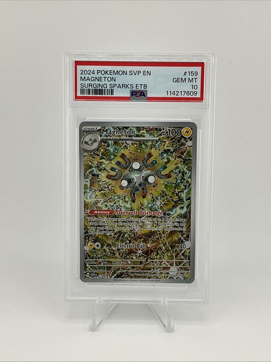 Pokemon TCG Surging Sparks ETB Promo Magneton 159 - PSA 10