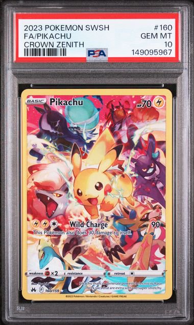 Pokemon Pikachu Crown Zen FA PSA 10 5967