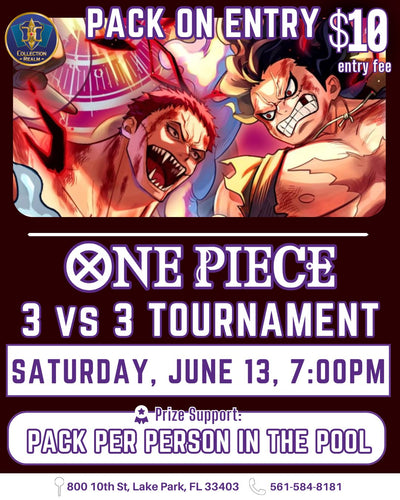 One Piece TCG 3 Vs 3 Tournament – June 13, 2026 (Saturday 7PM)