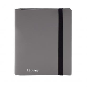Ultra PRO 4-Pocket PRO-Binder Smokey Grey, Trading Card Binder with Side-Loading Pockets, Elastic Strap Closure, Holds 160 Cards in Sleeves, Acid-Free Non-PVC Card Storage