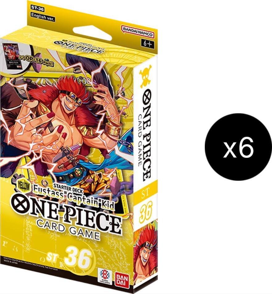 ONE PIECE Card Game ST-36 Yellow Eustass "Captain" Kid Starter Deck Case | 51-Card Ready-to-Play Deck | Includes Leader Card, 10 DON!! Cards & Index Cards | Official Bandai TCG (PRE-ORDER)
