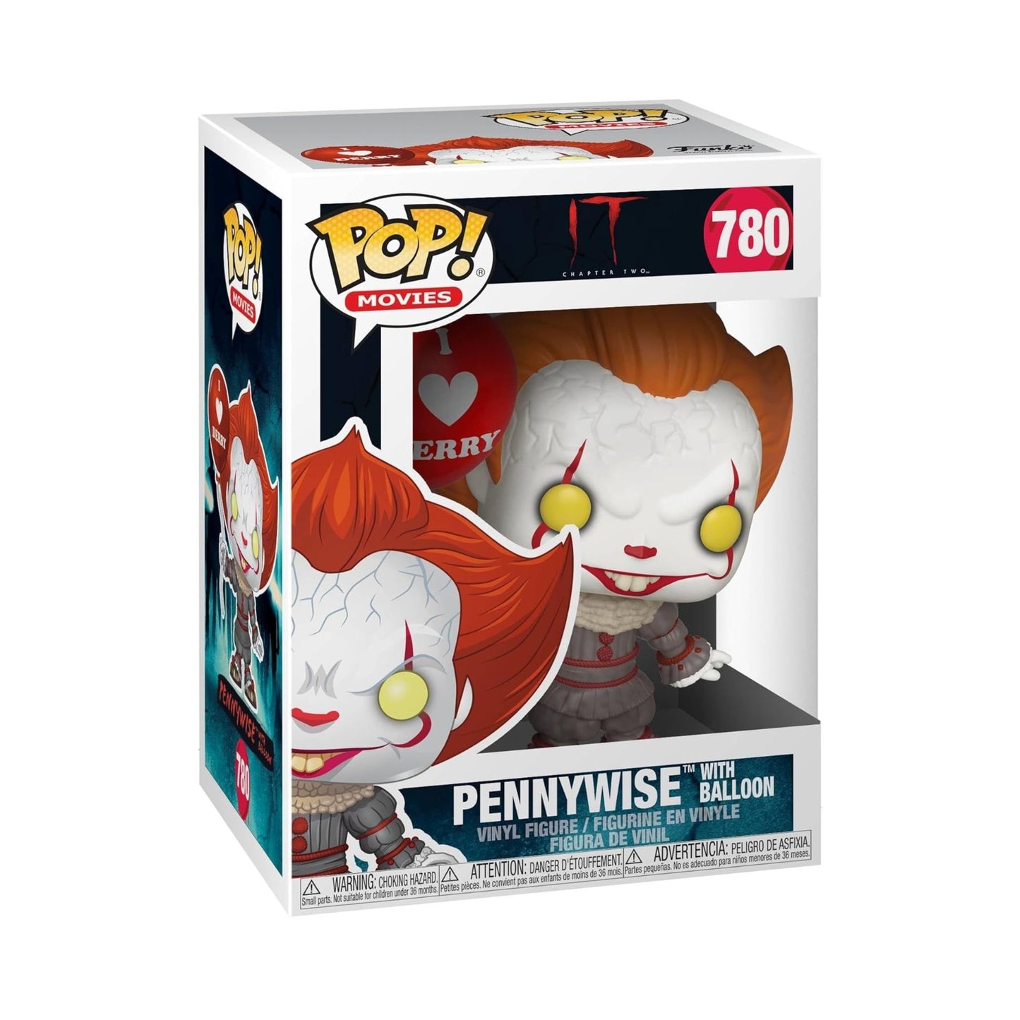 Pennywise with Balloon Funko Pop! Movies IT Chapter Two - Approx. 3 3/4" Collectible Vinyl Figure #780 with Display Box Protector Case