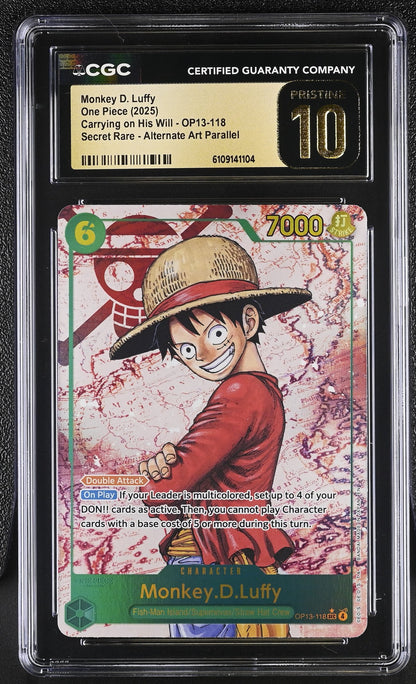 One Piece Luffy OP13-118 ALT CGC 10 1104