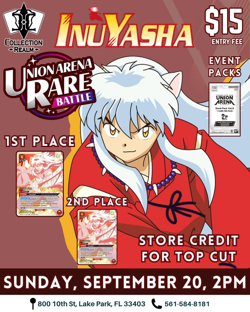 Union Arena TCG Inuyasha Rare Battle Tournament – September 20, 2026 (Sunday 2:00 PM)