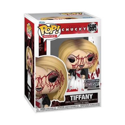 Tiffany Bloody Funko Pop! Movies: Bride of Chucky - Approx. 3 3/4" Collectible Entertainment Earth Exclusive Vinyl Figure #1695 with  Display Box Protector Case