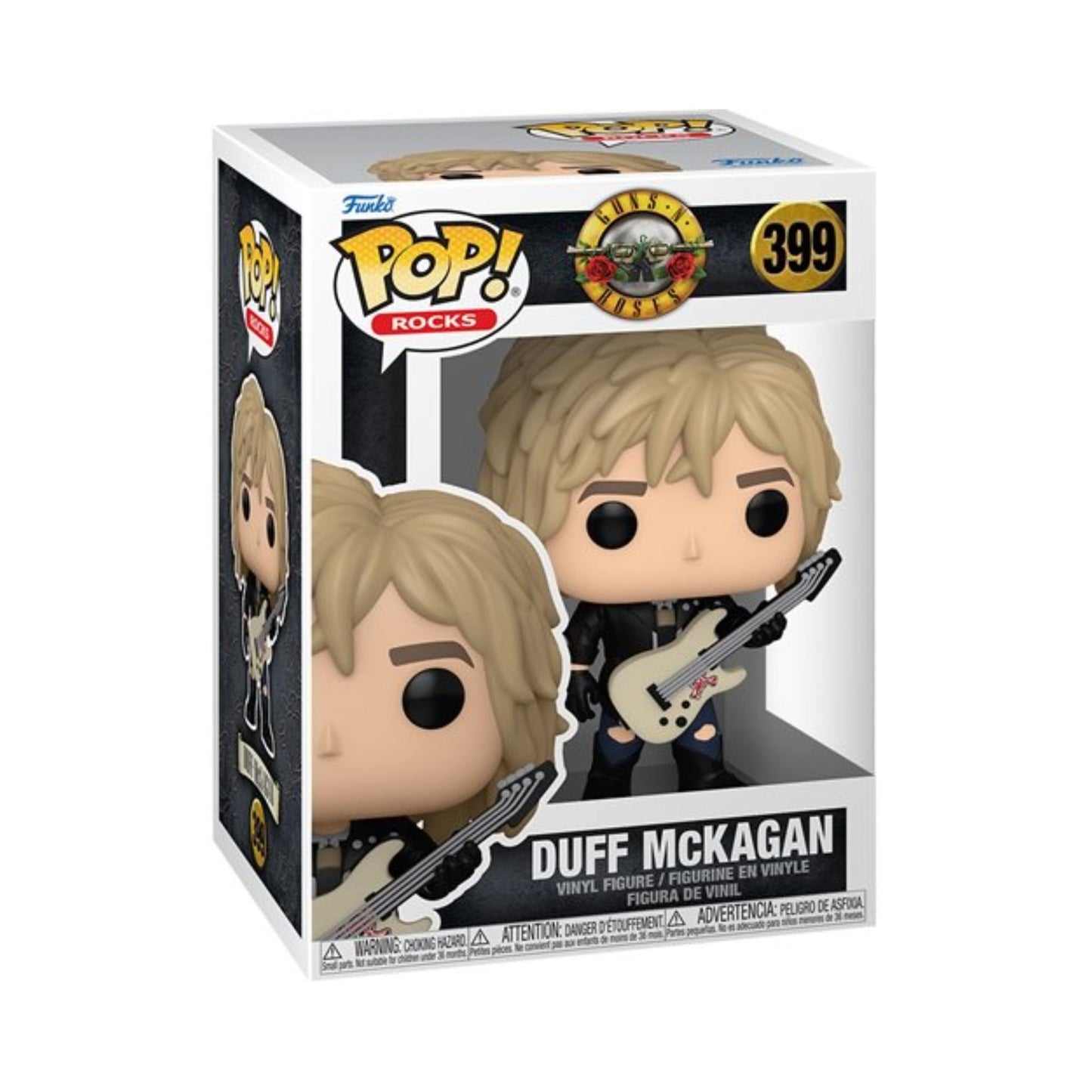 Axl Rose #397, Slash #398, and Duff McKagan #399 Funko Pop! Rocks Guns N' Roses - Set of 3 Collectible Vinyl Figures with Window Display Box