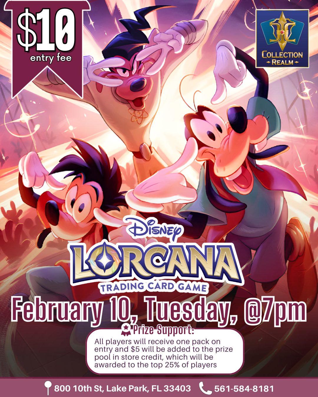 Disney Lorcana Trading Card Game Tournament – Feb 10 (Tue) 7:00 PM