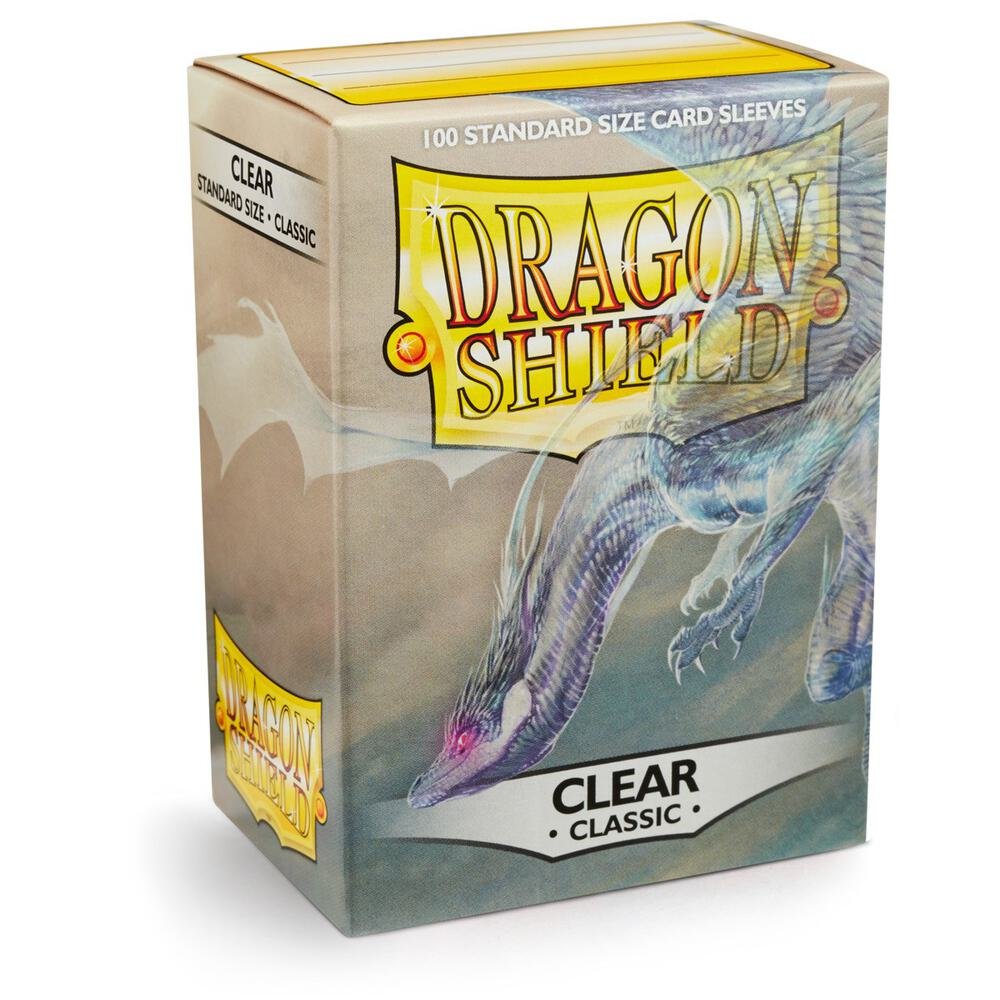 Dragon Shield Standard Size Card Sleeves Classic Clear 100 Count Clear TCG Card Sleeves