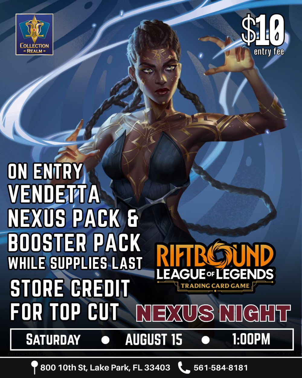 Riftbound League of Legends TCG Nexus Night Tournament – August 15, 2026 (Saturday 1:00 PM)
