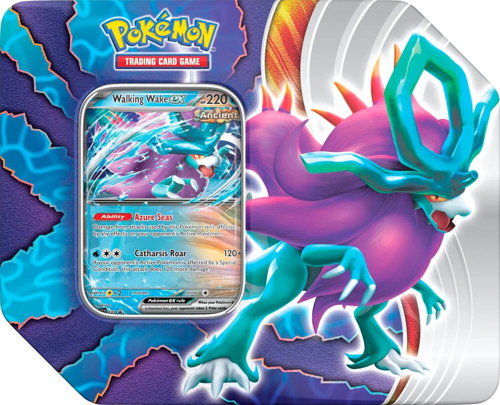 Pokemon TCG Paradox Clash Tin Walking Wake ex Trading Card Game