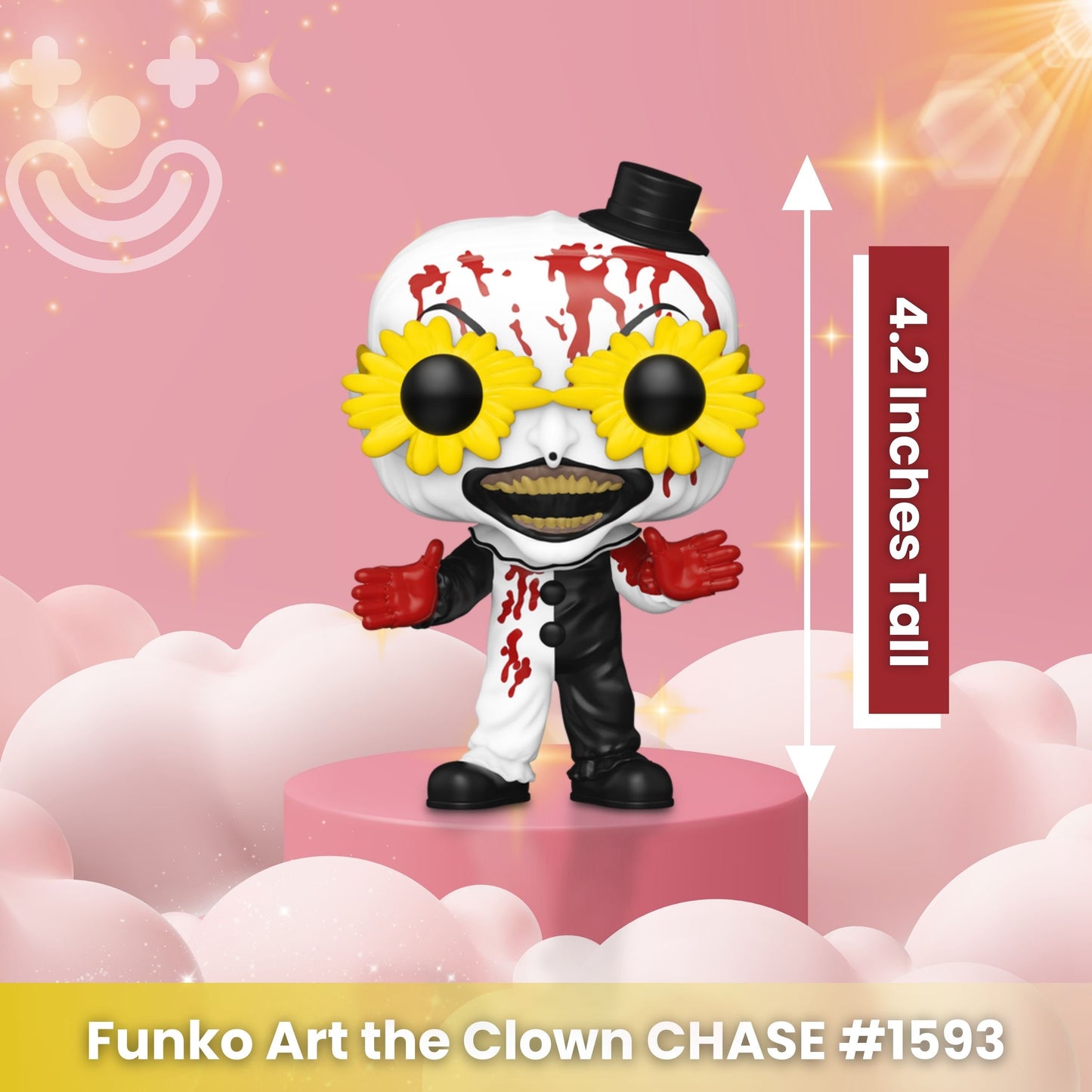 Bloody Art the Clown with Glasses Funko Pop! Chase Limited Edition Exclusive Vinyl Figure #1593 with Window Display Box