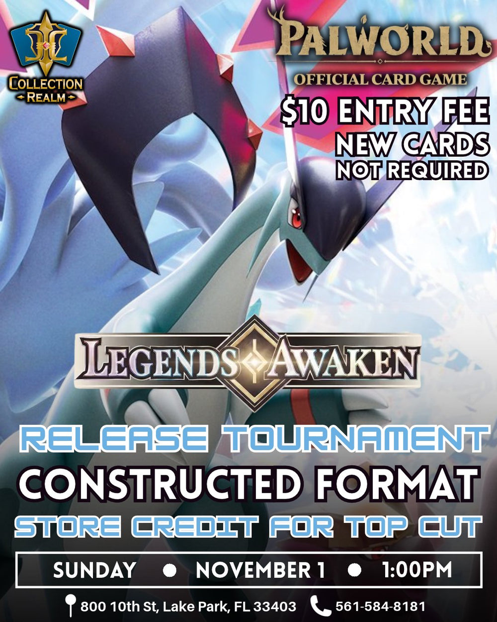 Palworld – Legends Awaken Release Tournament – November 1 2026 (Sunday) 1:00 PM