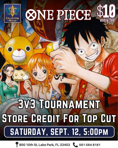 One Piece Card Game 3v3 Tournament – September 12, 2026 (Saturday 5:00 PM)