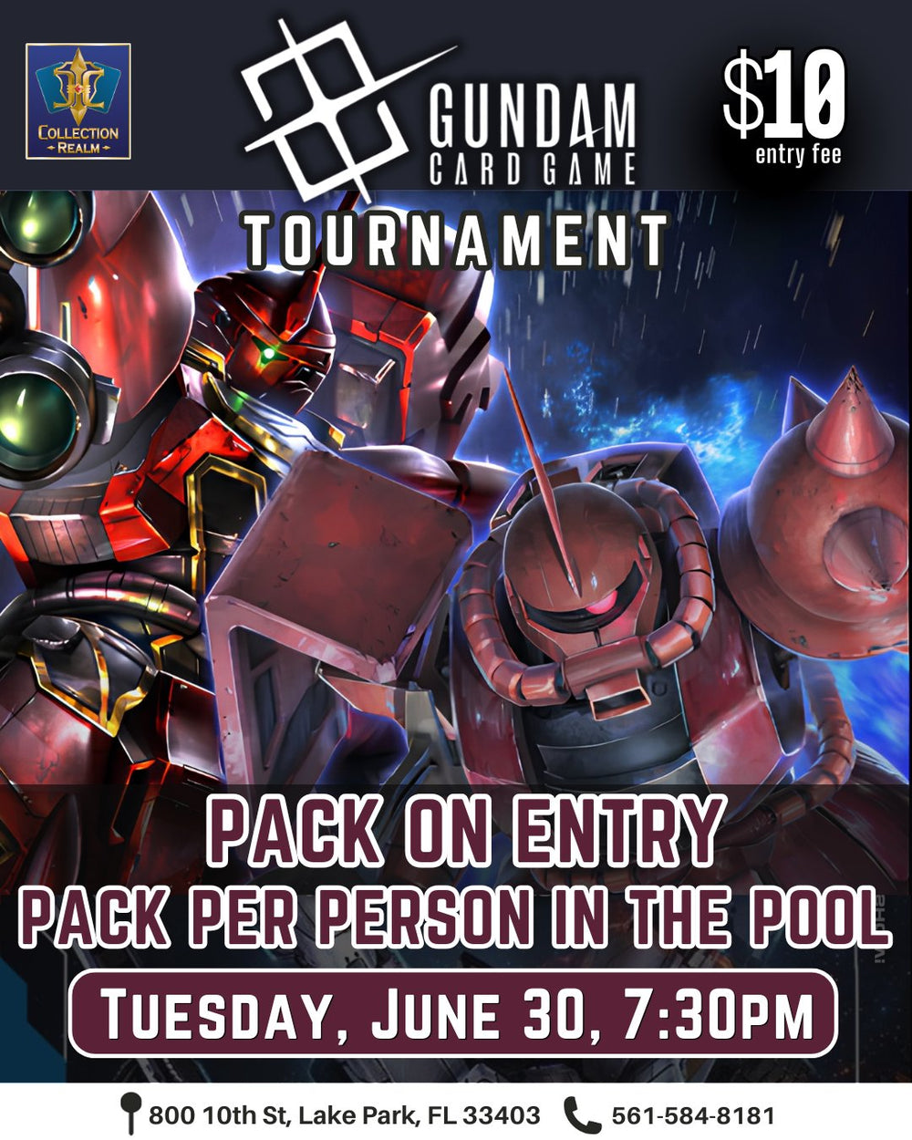Gundam Card Game Tournament – June 30, 2026 (Tuesday 7:30 PM)