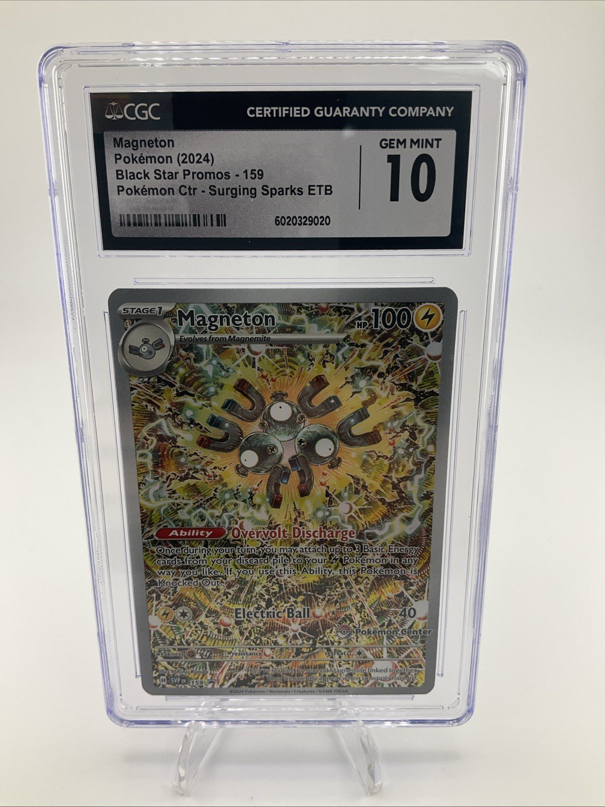 CGC 10 Magneton 159 Surging Sparks Pokemon Center ETB Promo Pokémon TCG