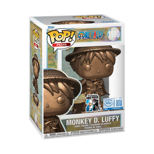 Monkey D. Luffy Statue Bronze Funko Pop! Plus TV Animation One Piece 25th - Approx. 5.15" Collectible Exclusive Vinyl Figure#1900 with Window Display Box (PRE-ORDER)