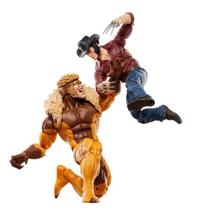 Wolverine 50th Marvel Legends Series - Logan Vs Sabretooth 6-Inch Action Figure 2-Pack - Detailed and Fully Articulated Collectible Figures