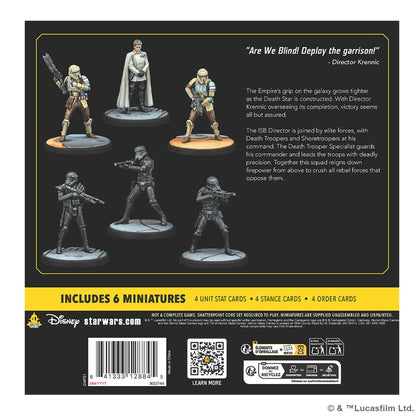 Star Wars Shatterpoint Deploy the Garrison Squad Pack – Director Krennic, Death Troopers & Shore Troopers – 6 Miniatures, Unit Stat, Stance & Order Cards (PRE-ORDER)