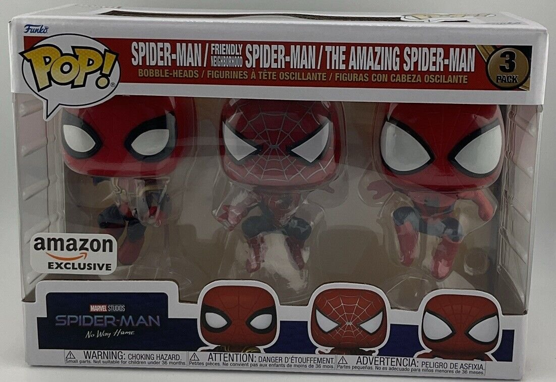 Funko Pop No Way Home 3-Pack Friendly Neighborhood The Amazing Spider-Man Amazon