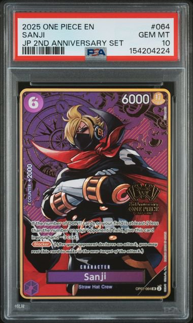 One Piece Sanji 2ND ANNIV SR PSA 10 4224