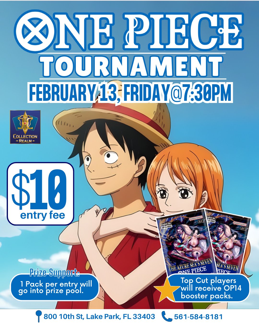 One Piece Trading Card Game Tournament – Feb 13 (Fri) 7:30 PM