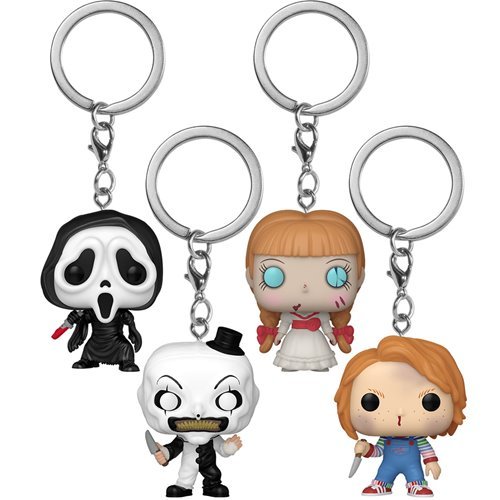 Horror Wave 11 Funko Pocket Pop! Keychain - Set of 4 (Art the Clown, Ghost Face, Chucky, and Annabelle) Collectible Vinyl Figures - Estimated Arrival: Sept. 2025 (PRE-SALE)