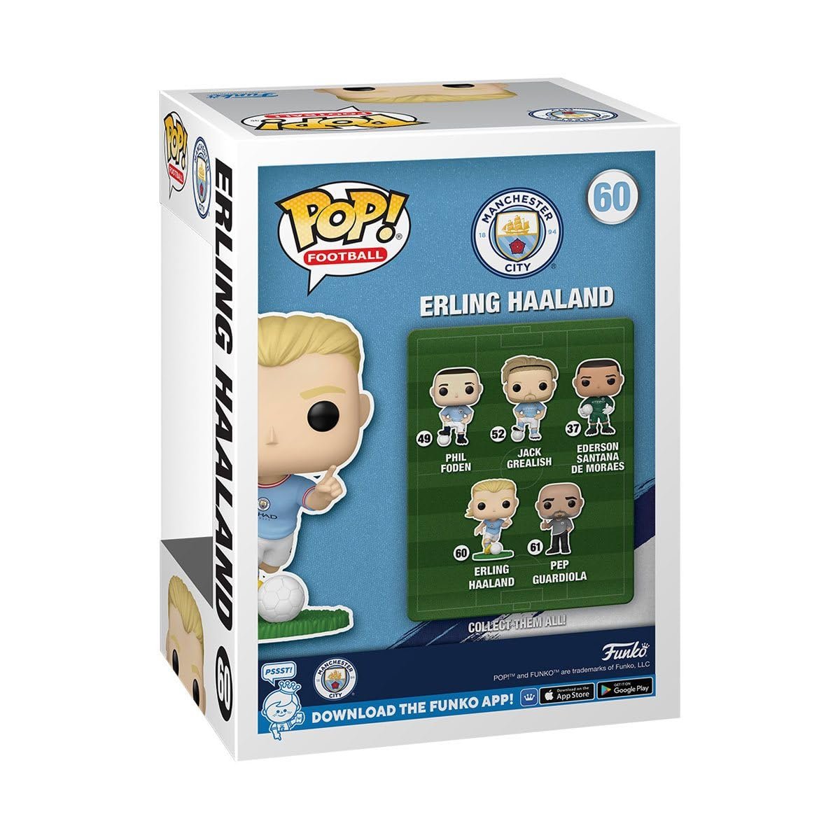 Erling Haaland Funko Pop! Football Manchester City - Approx. 4 1/4" Collectible Vinyl Figure #60 with Window Display Box