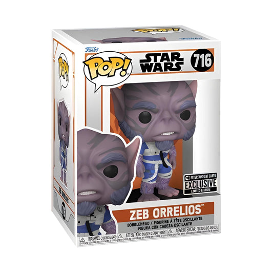 Zeb Orrelios Funko Pop! Star Wars - Entertainment Earth Exclusive Limited Edition Vinyl Figure #716 with Display Box Protector Case