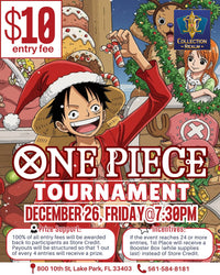 One Piece TCG Tournament – December 26 (Friday, 7:30 PM)