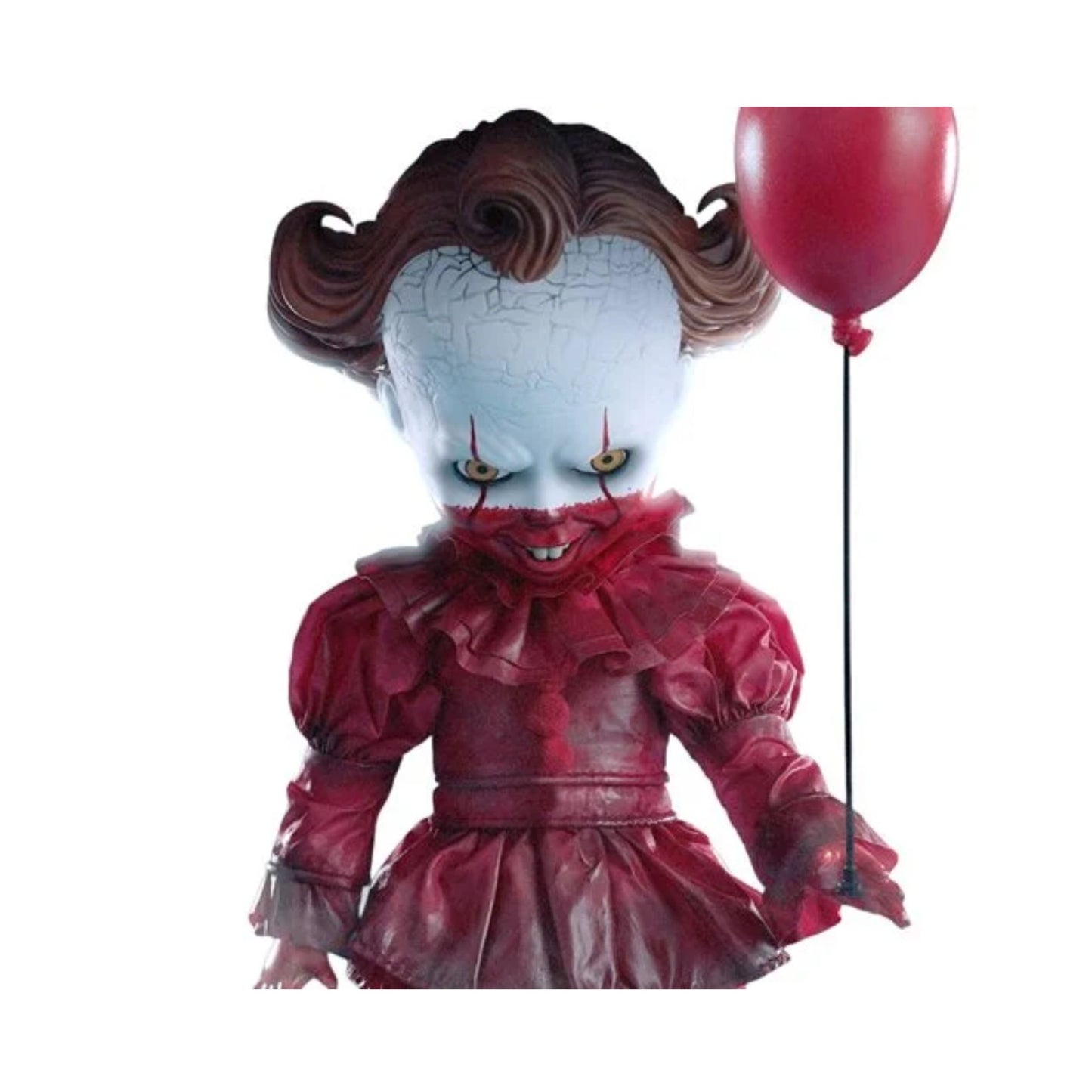 Mezco Toyz Living Dead Dolls Presents Welcome to Derry Bloody Pennywise Doll, 10-Inch Collectible Figure with 5 Points of Articulation and Red Balloon (PREORDER - Release Date April 2027)