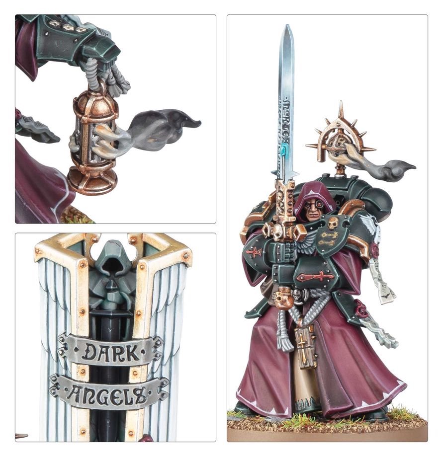 Warhammer 40K Dark Angels Inner Circle Companions – 3 Elite Melee Veterans Miniatures with Calibanite Greatswords, Customizable Poses & Transfer Sheet (PRE-ORDER)