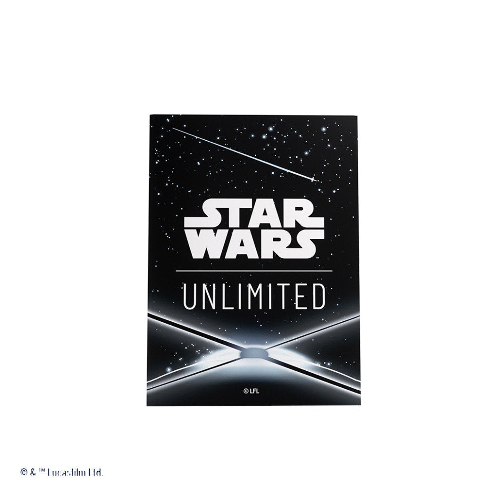 Star Wars Unlimited Art Sleeves Card Back Black, 60 Standard Size Card Sleeves with Clear Leader Sleeve, Durable TCG Card Protectors for Star Wars Unlimited and Standard Card Games