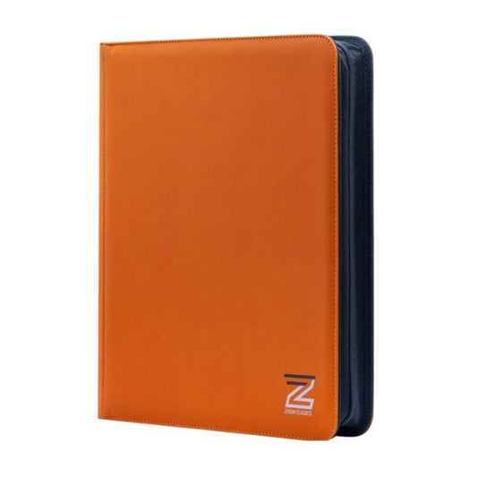 Zion Cases Diamond Texture Toploader Binder Orange 9 Pocket Trading Card Album