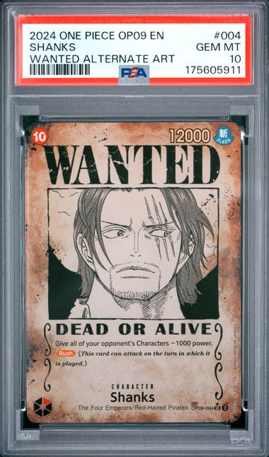 One Piece Shanks WANTED OP09 PSA 10 5911
