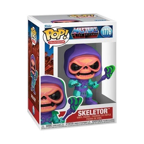 Skeletor (Retro Neon) #1776 Funko Pop! Television Masters of the Universe - Approx. 3 3/4" Collectible Vinyl Figure Bundled with Display Box Protector Case - Estimated Arrival: Nov. 2025 (PRE-SALE)