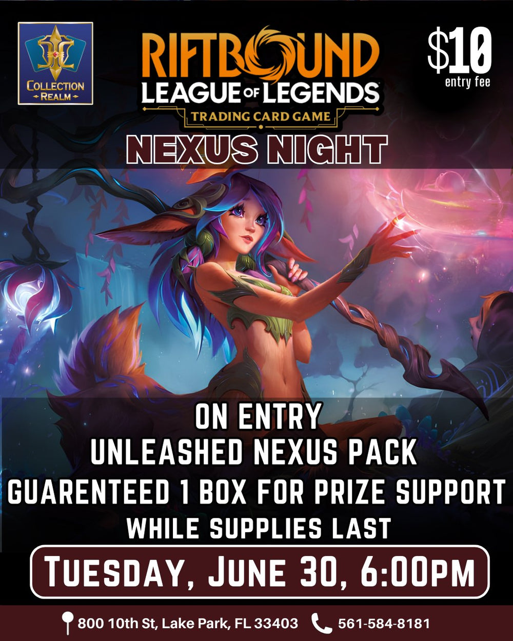 Riftbound League of Legends TCG Nexus Night Tournament – June 30, 2026 (Tuesday 6:00 PM)