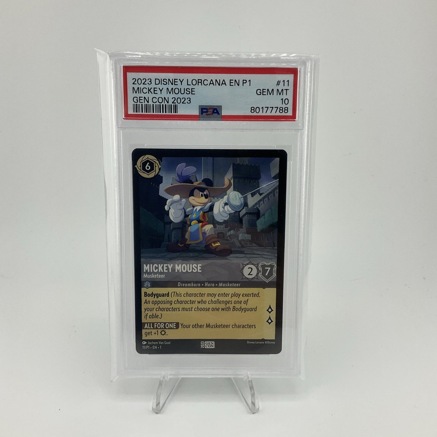 Disney Lorcana Mickey Mouse Musketeer Gen Con 2023 Gencon Promo 11  PSA 10