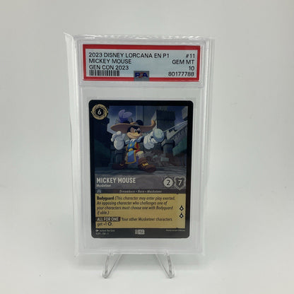 Disney Lorcana Mickey Mouse Musketeer Gen Con 2023 Gencon Promo 11  PSA 10